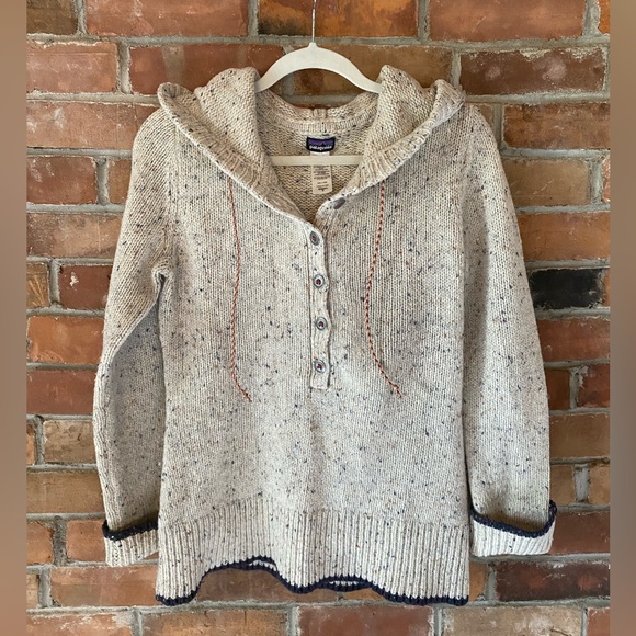 PATAGONIA ranchito hooded sweater merino wool grey size medium - Picture 4 of 11